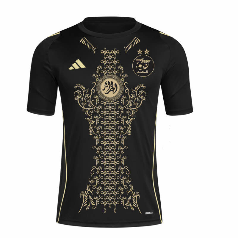 Maillot d'Entraînement Algérie 2024-2025 – Édition Noir et Or